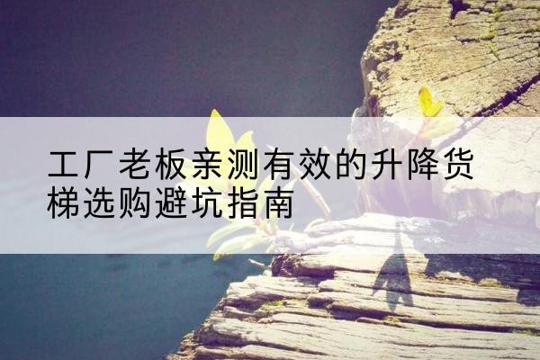 海南升降货梯怎么选-工厂老板亲测有效的升降货梯选购避坑指南