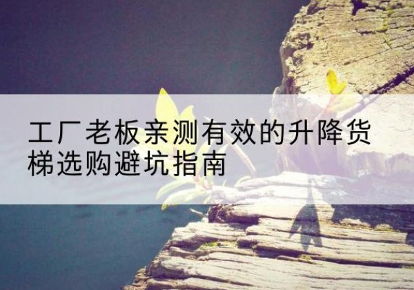 海南升降货梯怎么选-工厂老板亲测有效的升降货梯选购避坑指南